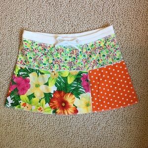 Cha-Ching Floral Polka Dot Tennis / Beach Skirt XS